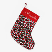 Leopard Print Personalisierten Weihnachtsfest Stru Kleiner Weihnachtsstrumpf (Vorderansicht (hängend))
