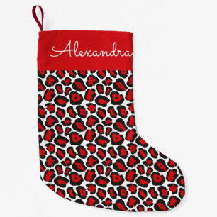Leopard Print Personalisierten Weihnachtsfest Stru Kleiner Weihnachtsstrumpf