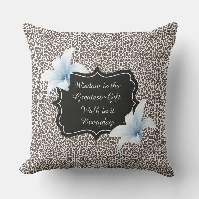 Leopard Print Pillow Blue Lily Kissen (Vorderseite)