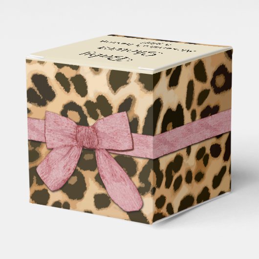 Leopard Print Pink Bow Girl Babydusche Geschenkschachtel (Vorderseite)