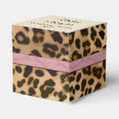 Leopard Print Pink Bow Girl Babydusche Geschenkschachtel (Rückseite)
