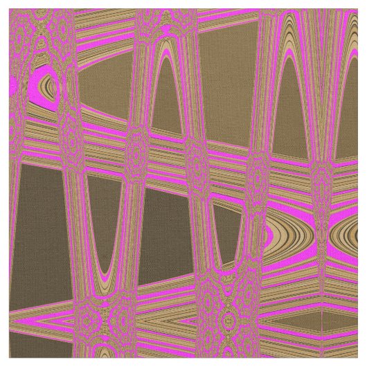 Leopard Print Pink Brown Zigzag Diamond Muster Stoff (Nahaufnahme)