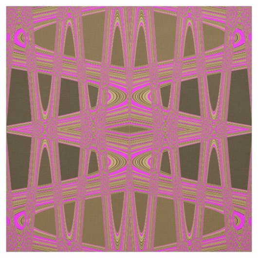 Leopard Print Pink Brown Zigzag Diamond Muster Stoff (Muster)