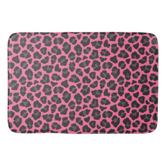 Leopard Print Pink Grau Badematte