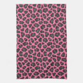 Leopard Print Pink Grau Geschirrtuch (Vertikal)