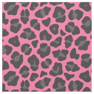 Leopard Print Pink Grau Stoff