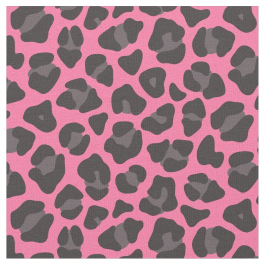 Leopard Print Pink Grau Stoff (Nahaufnahme)