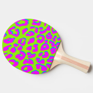 Leopard Print Pink Green Blue Tischtennis Schläger