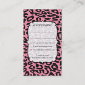 Leopard Print Pink Hair Stylist Appointment Cards Terminkarte (Rückseite)
