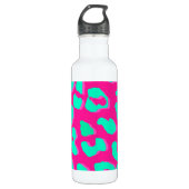 Leopard Print Pink Minze Edelstahlflasche (Vorderseite)