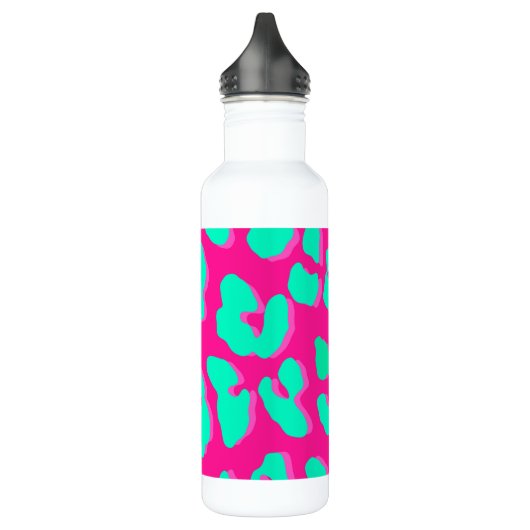 Leopard Print Pink Minze Edelstahlflasche (Links)