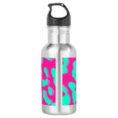 Leopard Print Pink Minze Edelstahlflasche (Rückseite)