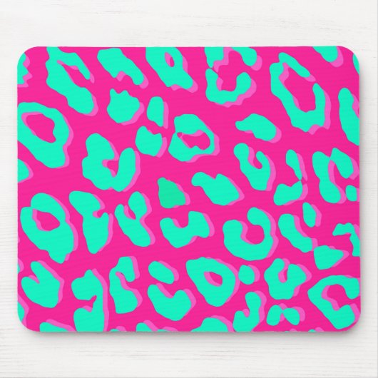 Leopard Print Pink Minze Mousepad (Vorne)