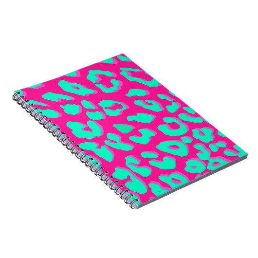 Leopard Print Pink Minze Notizblock (Rechte Seite)