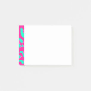 Leopard Print Pink Minze Post-it Klebezettel