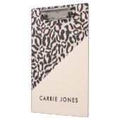 Leopard Print Pink Peach Gold Business Elegante Klemmbrett (Links)