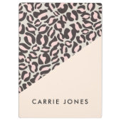Leopard Print Pink Peach Gold Business Elegante Klemmbrett (Rückseite)