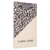 Leopard Print Pink Peach Gold Business Elegante Klemmbrett (Rechts)