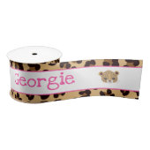 Leopard Print Pink Quatre Folie Geschenk Satinband (Spule)