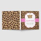 Leopard Print Pink Quatrefoil Birthday Party Gästebuch (Voll)