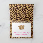Leopard Print Pink Quatrefolie 'Danke' Dankeskarte (Innenseite)