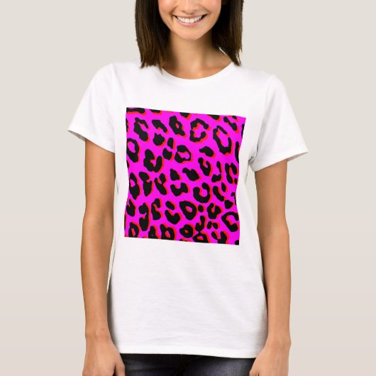 Leopard Print Pink T-Shirt (Vorderseite)