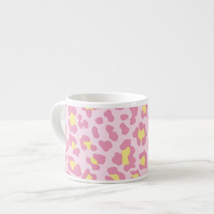 Leopard Print Pink und Gelb Espressotasse