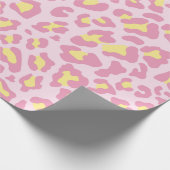 Leopard Print Pink und Gelb Geschenkpapier (Ecke)