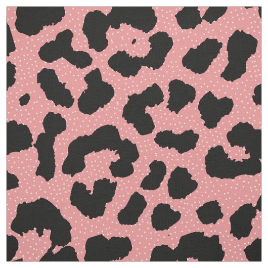 Leopard Print Polka Dot Muster Pink Stoff (Muster)
