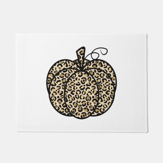 Leopard Print Pumpkin Fußmatte (Vorderseite)