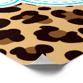 Leopard Print Quatfolie Birthday Poster Blue (Ecke)