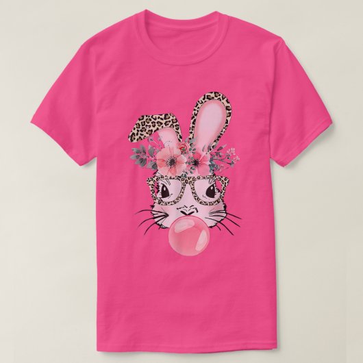 Leopard Print Rabbit Bunny Blasblase Gum East T-Shirt (Design vorne)