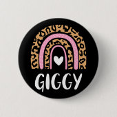 Leopard Print Rainbow Niedlich Mütter Day Funny Gi Button (Vorderseite)
