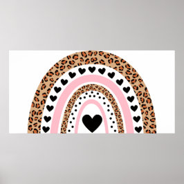 Leopard Print Rainbow Print Poster