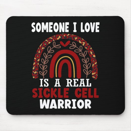 Leopard Print Rainbow Sickle Cell Warrienes Mousepad (Vorne)