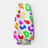Leopard Print Rainbow White Flaschenkühler (Vorderseite)