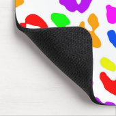 Leopard Print Rainbow White Mousepad (Ecke)