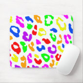 Leopard Print Rainbow White Mousepad (Mit Mouse)