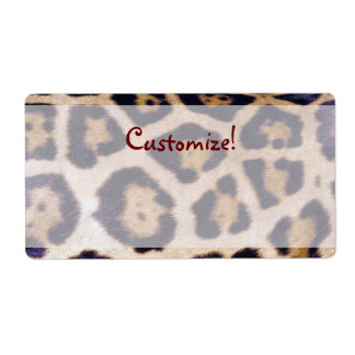 Leopard Print Real Fur Cat Muster Label