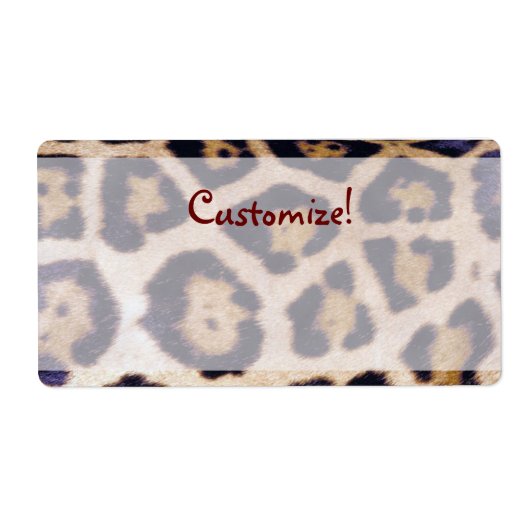 Leopard Print Real Fur Cat Muster Label (Vorne)