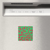 Leopard Print Red Green Magnet (In Situ (Geschirrspüler))