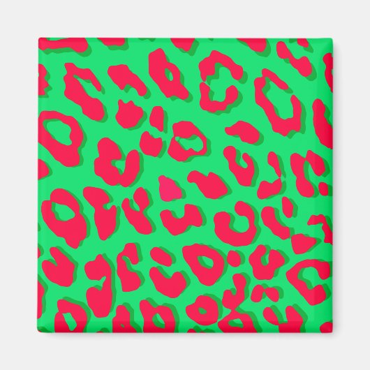 Leopard Print Red Green Magnet (Vorne)