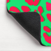Leopard Print Red Green Mousepad (Ecke)