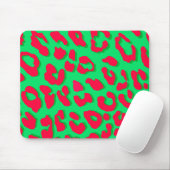 Leopard Print Red Green Mousepad (Mit Mouse)