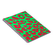 Leopard Print Red Green Notizblock (Rechte Seite)