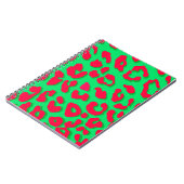 Leopard Print Red Green Notizblock (Linke Seite)