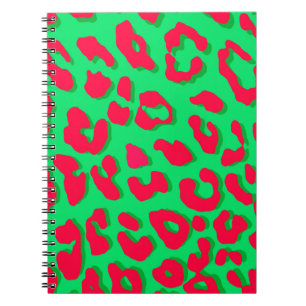 Leopard Print Red Green Notizblock