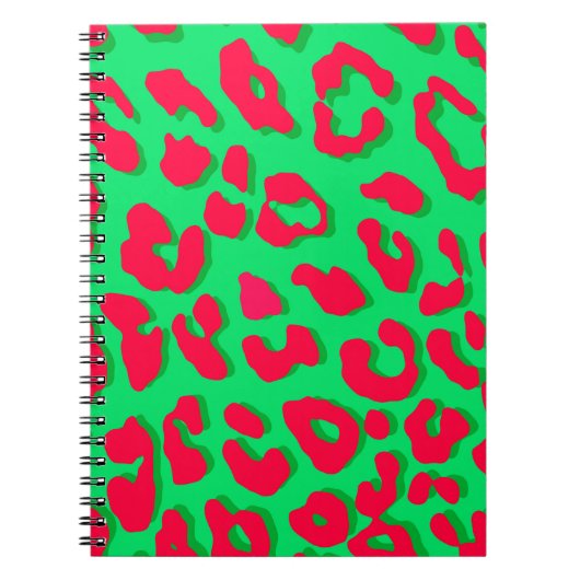 Leopard Print Red Green Notizblock (Vorderseite)