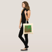 Leopard Print Red Green Tragetasche (Vorderseite (Model))