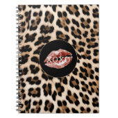 Leopard Print Red Lips XOXO Notizblock (Vorderseite)